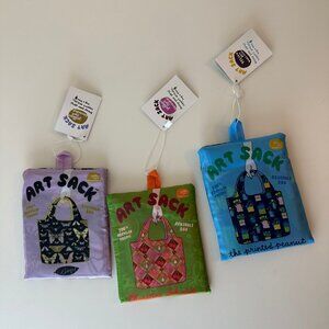 Art Sack Reusable Tote x3 - F*ck Off Retro, Moths, and Houseplants